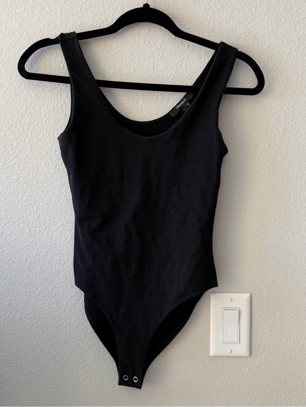 Forever 21 Black Scoop Cotton Bodysuit